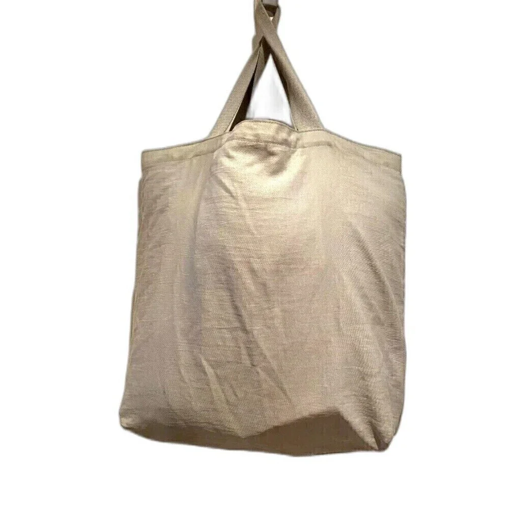 Banana Republic Silver and Gray Sequin Lucky Elephant Nylon Tote Bag